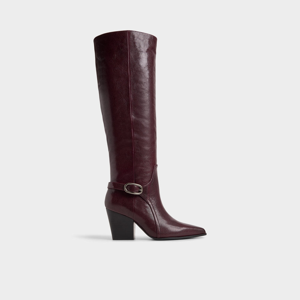 Bordo Saddle in Bordo - Knee-high boot, Block heel | Aldo