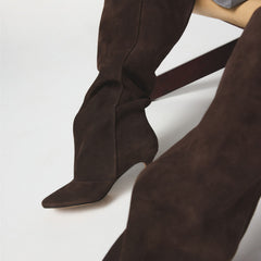 Dark Brown Frankey in Dark Brown - Knee-high boot, Stiletto heel | Aldo