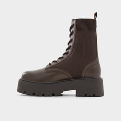 Brown Overflow Talaleryknit Brown Overflow Women's Combat boots - Combat ankle boot, Brown | Aldo