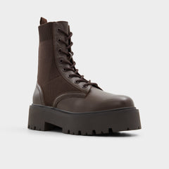 Brown Overflow Talaleryknit Brown Overflow Women's Combat boots - Combat ankle boot, Brown | Aldo