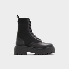 Black Talaleryknit Black Women's Combat boots - Combat ankle boot, Black | Aldo