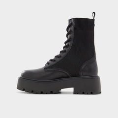Black Talaleryknit Black Women's Combat boots - Combat ankle boot, Black | Aldo