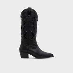 Black Nebraska Black Women's Western - Mid-calf western boot, Block heel | Aldo