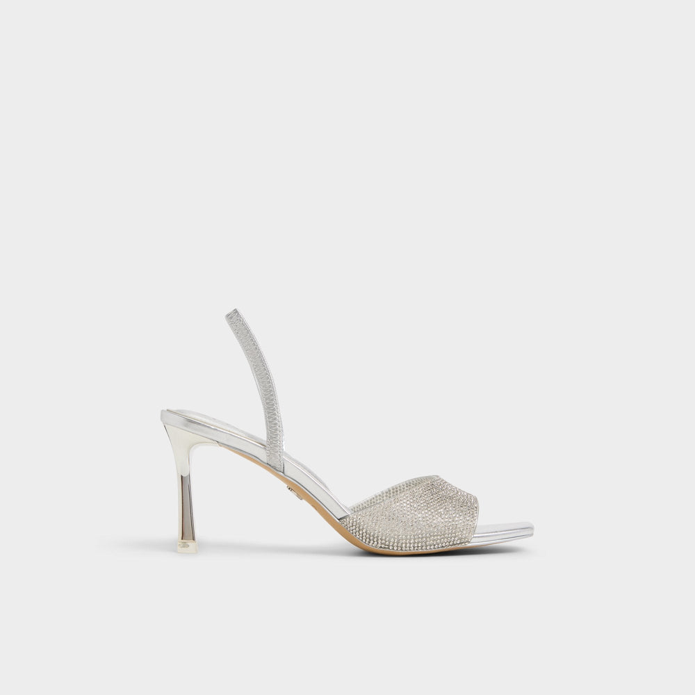 Silver Andyana Silver Women's Strappy sandals - Slingback heeled sandal, Stiletto heel | Aldo