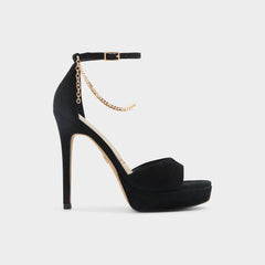 Black overflow Afumeth Black Overflow Women's Platform sandals - Strappy heeled sandal, Stiletto platform | Aldo