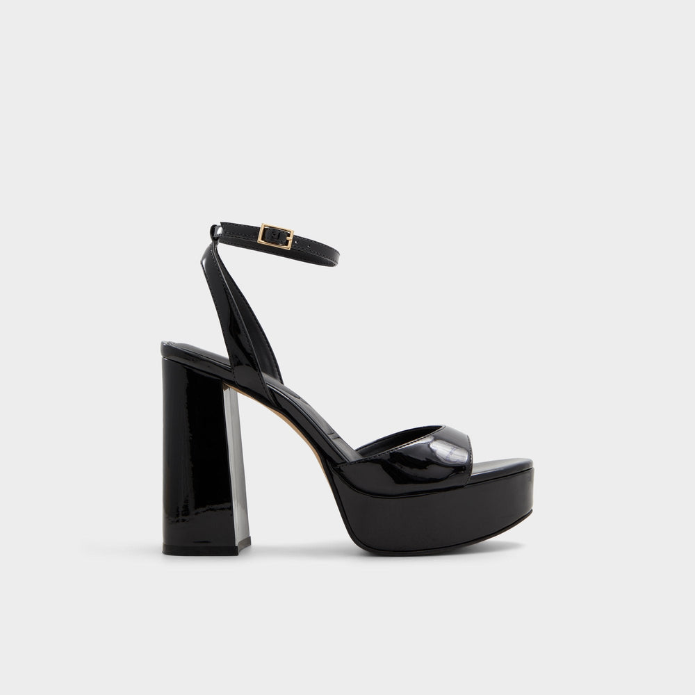 Black Valoria Black Women's Platform sandals - Strappy heeled sandal, Platform | Aldo