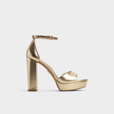 Gold Enaegyn 2.0 in Gold - Strappy heeled sandal, Platform | Aldo