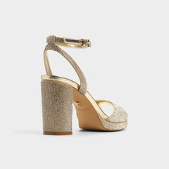Champagne Alluring Champagne Women's Strappy sandals - Strappy heeled sandal, Platform | Aldo