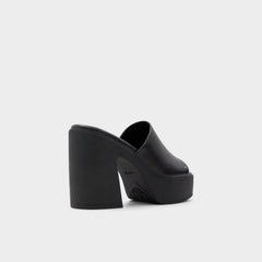 Other black Maysee Other Black Leather Smooth Women's Mule slides - Heeled mule, Platform | Aldo