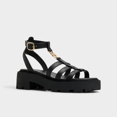Black Lamington Black Women's Strappy sandals - Gladiator sandal, Lug sole | Aldo