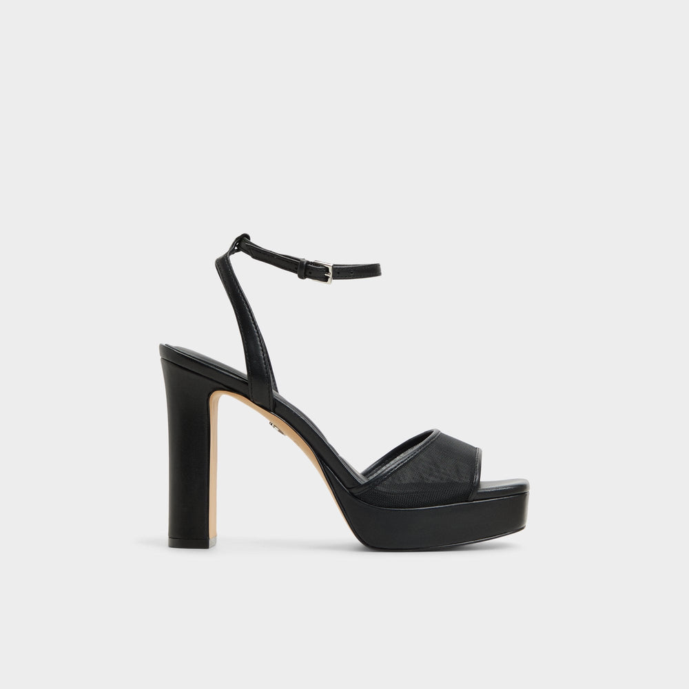 Black Chicglimmer Black Women's Platform sandals - Strappy heeled sandal, Block heel | Aldo