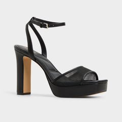 Black Chicglimmer Black Women's Platform sandals - Strappy heeled sandal, Block heel | Aldo