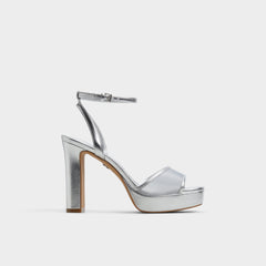 Silver Chicglimmer Silver Women's Platform sandals - Strappy heeled sandal, Block heel | Aldo