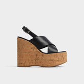 Black Sandcastle Black Women's Platform sandals - Strappy wedge sandal | Aldo