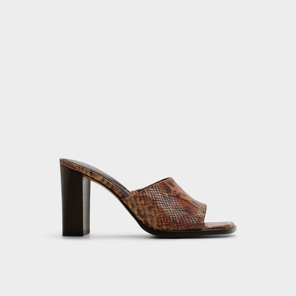 Brown multi Re in Sophia Brown Multi14190695 - Heeled mule, Block heel | Aldo
