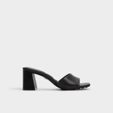 Black Tisha Black Women's Heeled mules - Heeled mule, Block heel | Aldo