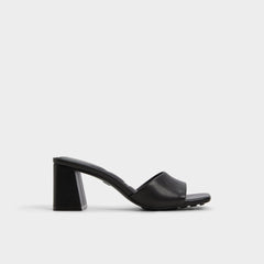 Black Tisha Black Women's Heeled mules - Heeled mule, Block heel | Aldo
