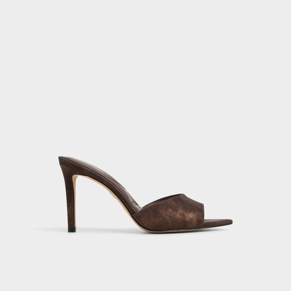 Dark brown Anniebrilden Dark Brown Women's Mule slides - Heeled mule, Stiletto heel | Aldo