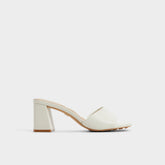White Tisha White Women's Heeled mules - Heeled mule, Block heel | Aldo