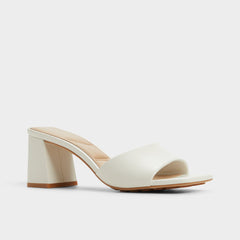 White Tisha White Women's Heeled mules - Heeled mule, Block heel | Aldo