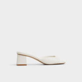 White/Bone Aneky in White Bone - Heeled mule, Block heel | Aldo