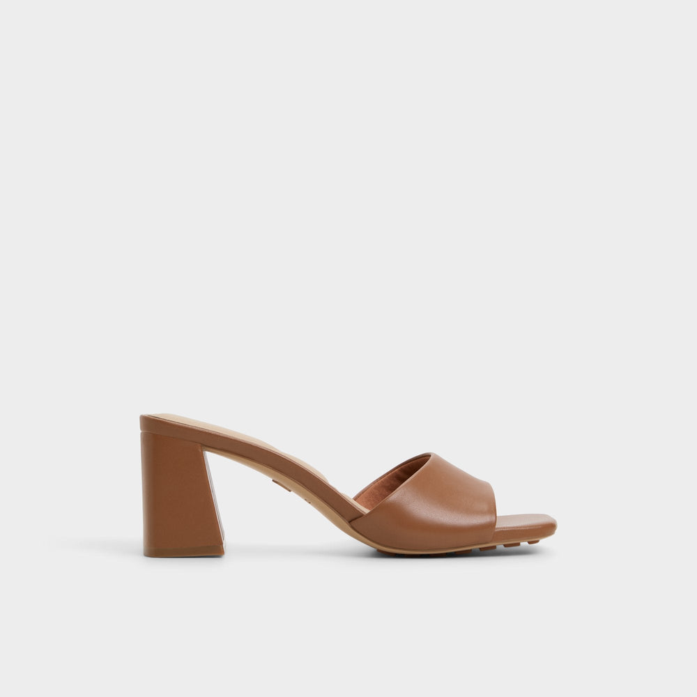 Tan Tisha Tan Women's Heeled mules - Heeled mule, Block heel | Aldo