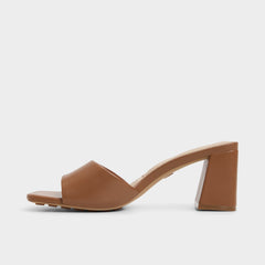 Tan Tisha Tan Women's Heeled mules - Heeled mule, Block heel | Aldo
