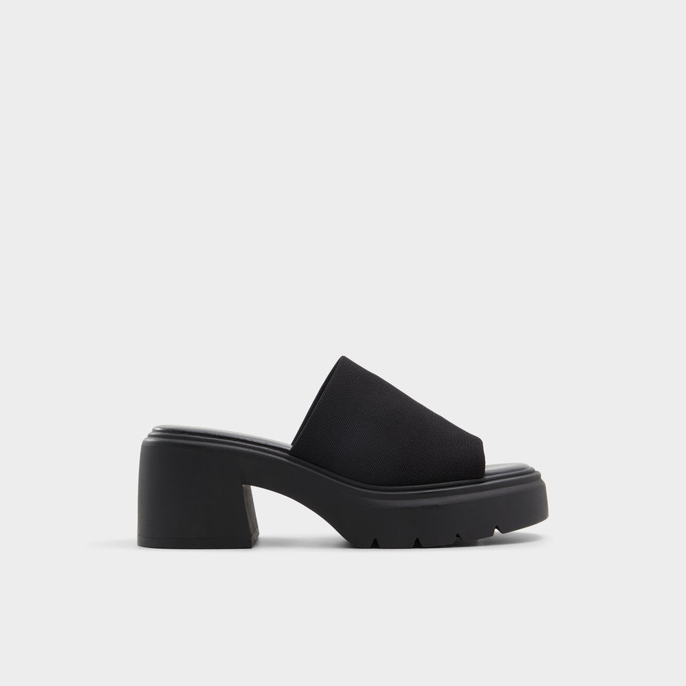 Black Harrietta Black Women's Wedges - Heeled mule, Block heel | Aldo
