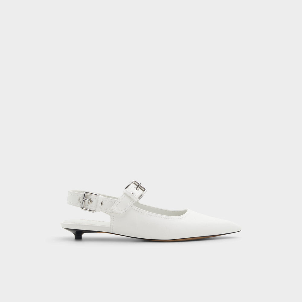 White Kellya White Women's Slingbacks - Sling back high heel, Kitten heel | Aldo