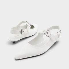 White Kellya White Women's Slingbacks - Sling back high heel, Kitten heel | Aldo