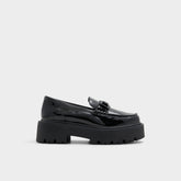 Black Oneameth Black Synthetic Patent Women's Loafers & Oxfords - Loafer, Lug sole | Aldo