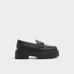 Black Oneameth Black Synthetic Smooth Women's Loafers & Oxfords - Loafer, Lug sole | Aldo