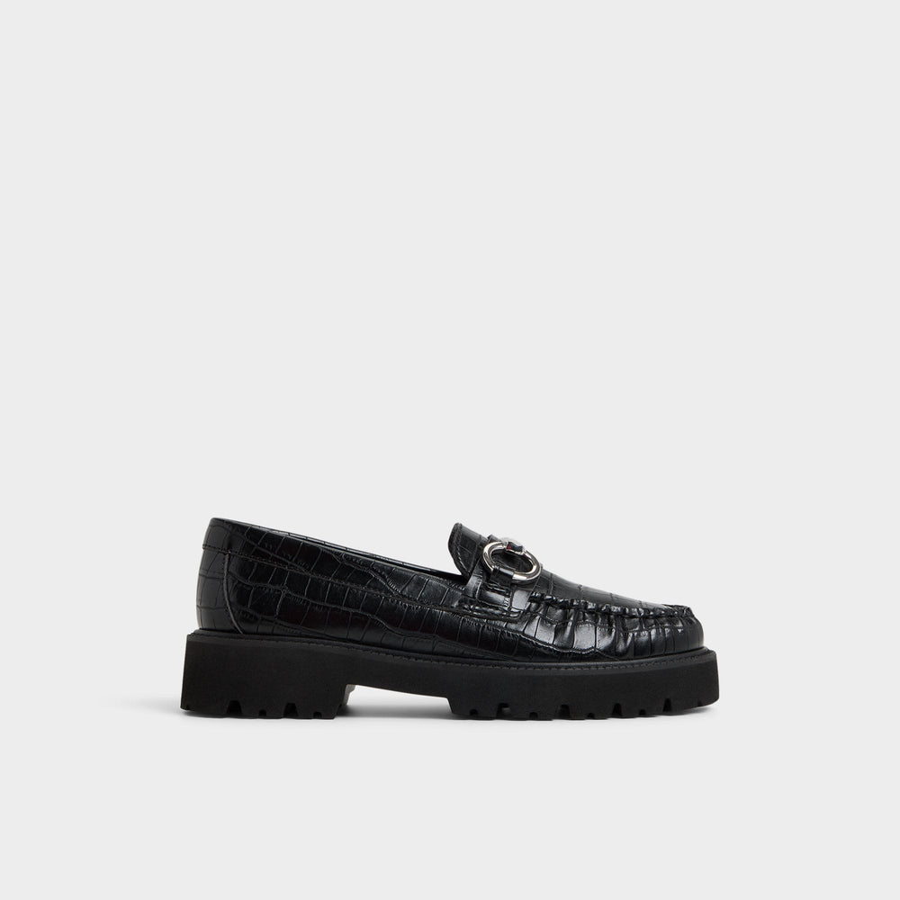 Black Danrose Black Women's Loafers & Oxfords - Loafer, Lug sole | Aldo