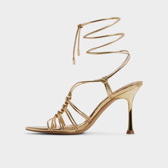 Gold Curacao in Gold - Strappy heeled sandal, Stiletto heel | Aldo