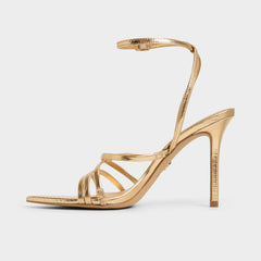 Gold Solania Gold Women's Heeled sandals - Strappy heeled sandal, Stiletto heel | Aldo