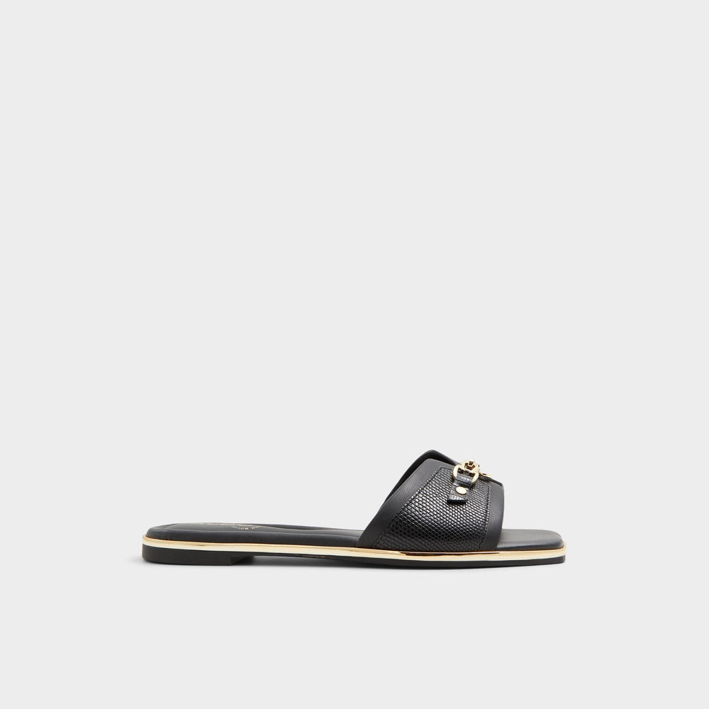 Black Alamassi Black Women's Flats - Slide sandal | Aldo