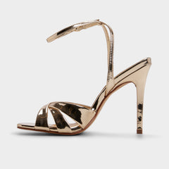 Gold Meteora in Gold - Strappy heeled sandal, Stiletto heel | Aldo