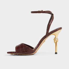 Dark Brown Harmonious in Dark Brown - Strappy heeled sandal | Aldo