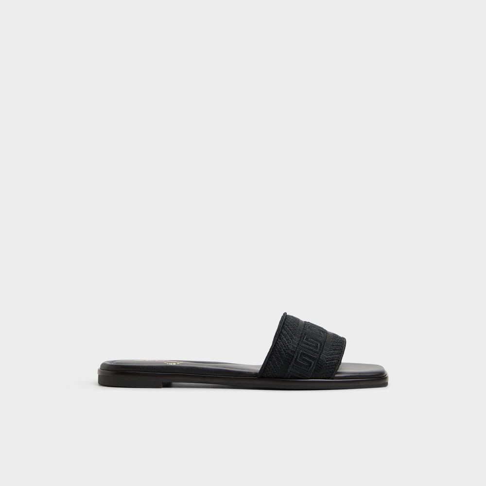 Black Oceania Black Women's Flats - Slide sandal | Aldo