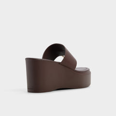 Dark brown Friegan in Dark Brown - Slide sandal, Wedge heel | Aldo
