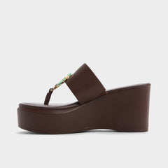 Dark brown Friegan in Dark Brown - Slide sandal, Wedge heel | Aldo