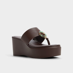 Dark brown Friegan in Dark Brown - Slide sandal, Wedge heel | Aldo