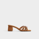 Medium brown Jemstone in Medium Brown - Strappy heeled sandal, Block heel | Aldo