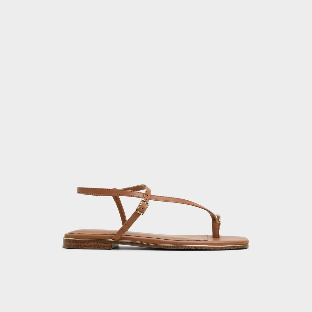 Medium Brown Jomalina Medium Brown Women's Flats - Strappy flat sandal | Aldo