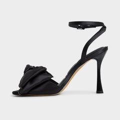 Black Tinsel in Black - Strappy heeled sandal, Stiletto heel | Aldo