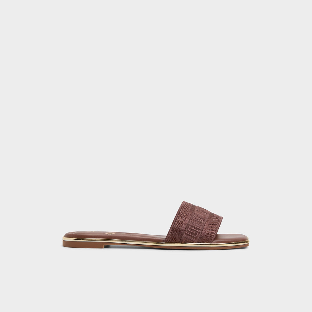 Medium Brown Oceania Medium Brown Women's Flats - Slide sandal | Aldo