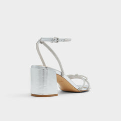 Silver Bouclette Silver Women's Block heels - Strappy heeled sandal, Block heel | Aldo