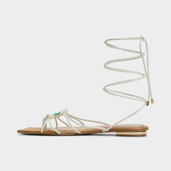 White/bone Nirena White/Bone Women's Flats - Strappy flat sandal | Aldo