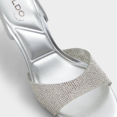 Silver Aitana in Silver - Strappy heeled sandal, Stiletto heel | Aldo