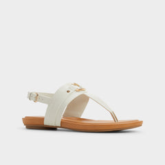 White/Bone Taylen White/Bone Women's Footbed sandals - T-strap sandal | Aldo